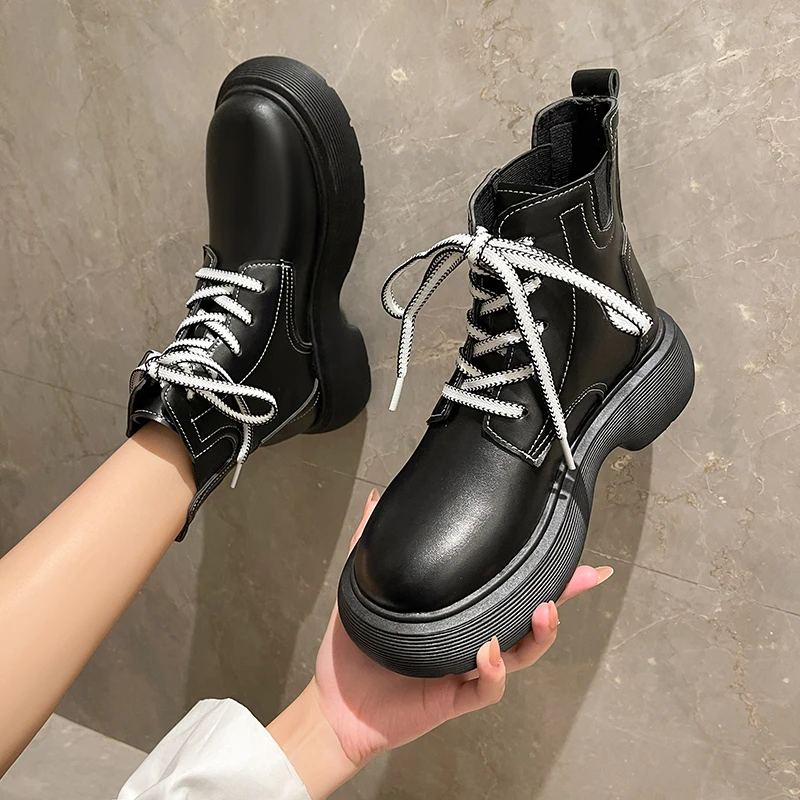 Moderna ženska obuća, Elegantne zimske cipele na platformu, jesenje Čizme, Ženske zimske čizme 2022, ženske cipele Martin