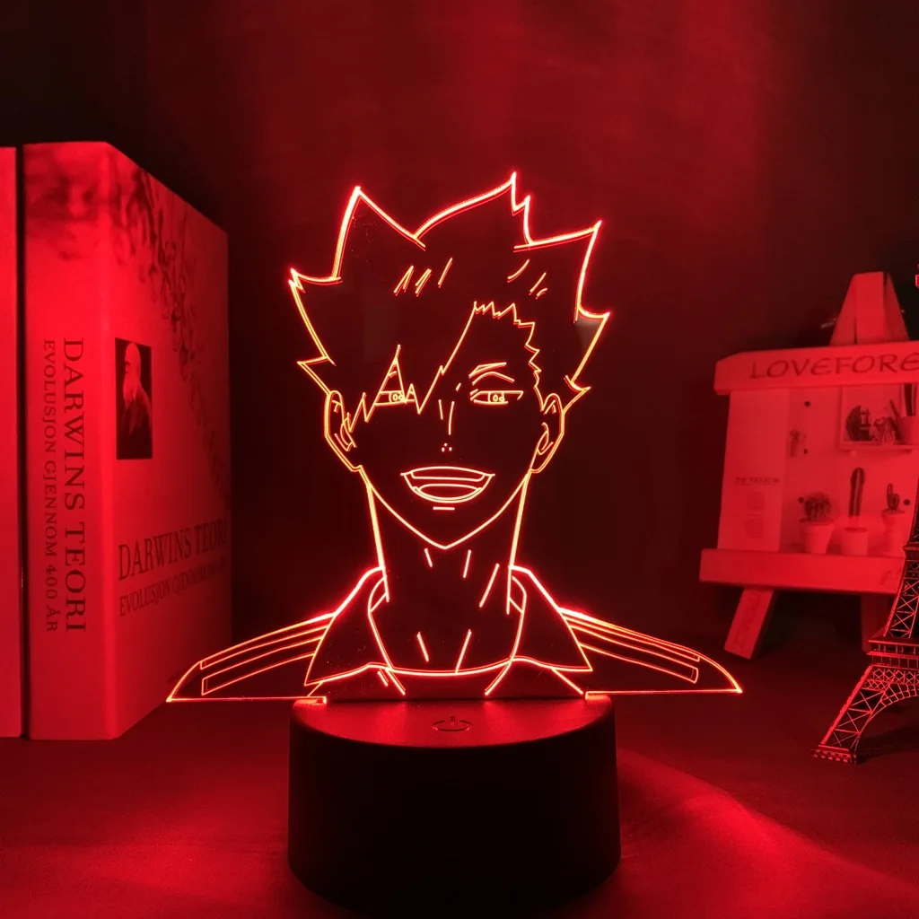 Anime Led noćno svjetlo Haikyuu Tetsuro Kuroo za uređenje Spavaće sobe Dar Бойфренду Na Dan Rođenja noćno svjetlo Manga 3d Led Svjetiljka Haikyu