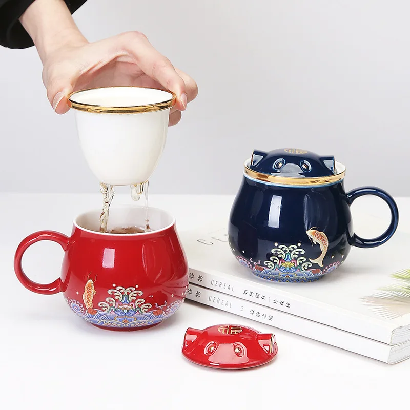 300 ml kreativno kineska klasična moderan keramičke čajna šalica kineska kultura poslovanja uredski šalica filter čajna šalica s slatka mačka čajna šolja