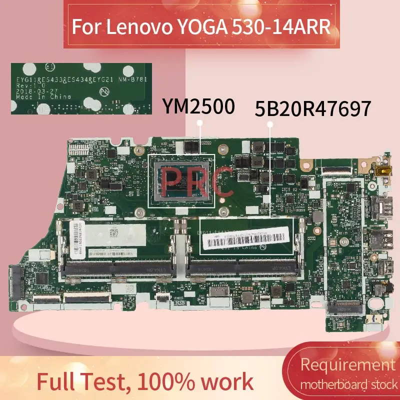 5B20R47697 Za Lenovo YOGA 530-14ARR YM2500 Matična ploča laptopa NM-B781 Matična ploča DDR4