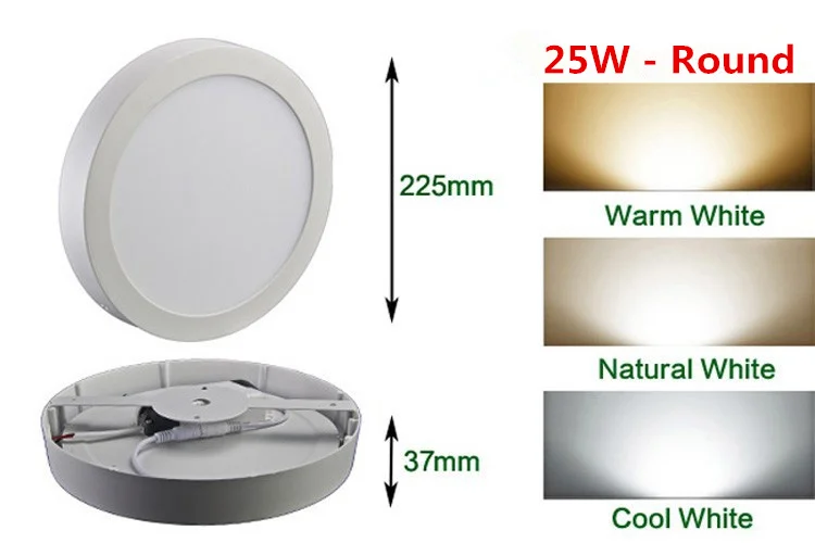 Besplatna dostava 25 W led svjetiljka painel AC85-265V bijela/topla bijela kuhinjska rasvjeta visoke svjetline najbolje kvalitete