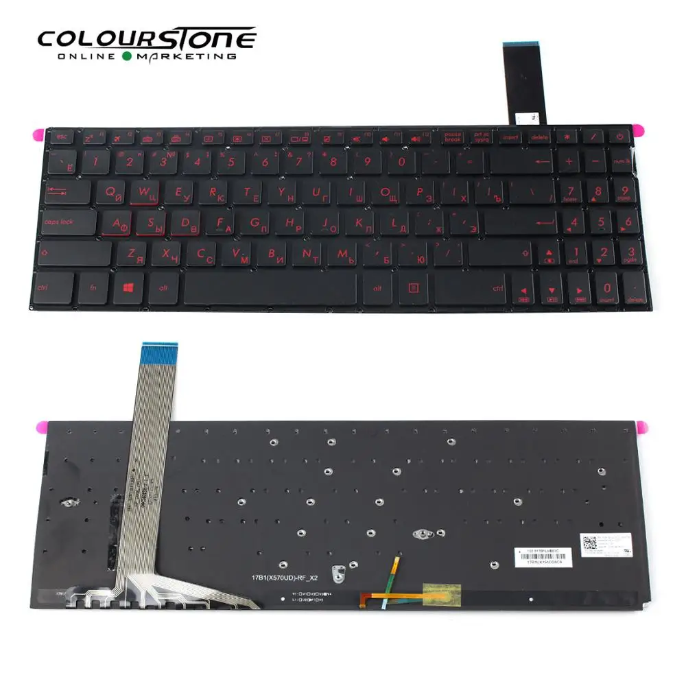 Tipkovnica laptop FX570 s crvenim pozadinskim osvjetljenjem za Asus FX570Z / FX570ZD / FX570U/ FX570UD/ FX570D / FX570DD tipkovnica laptop