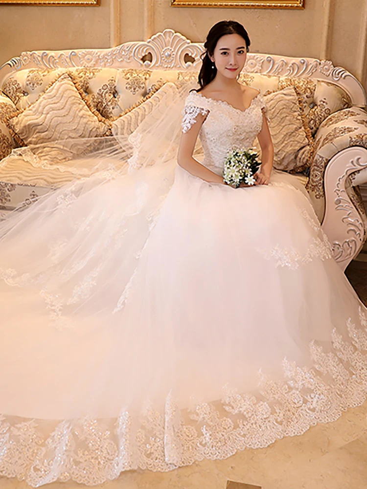 Fansmile Robe de Mariee Vestido De Noiva Loptu Haljina Svadben Haljina 2020 Princeza Bujne Vjenčanica FSM-134T