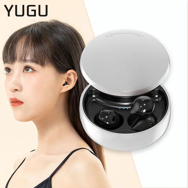 YUGU X21S Mini Skrivene Slušalice Bežične Bluetooth Slušalice Hi-FI Audio Slušalice S Dvostrukim Mikrofon S redukcijom šuma