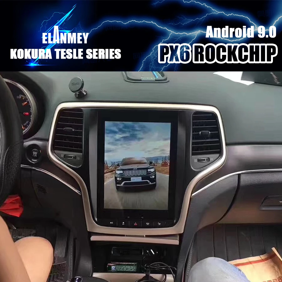PX6 Auto Bluetooth Ekran Android 9 GPS Navi sredstva Za JEEP 2014-2019 Grand Cherokee 10,4 