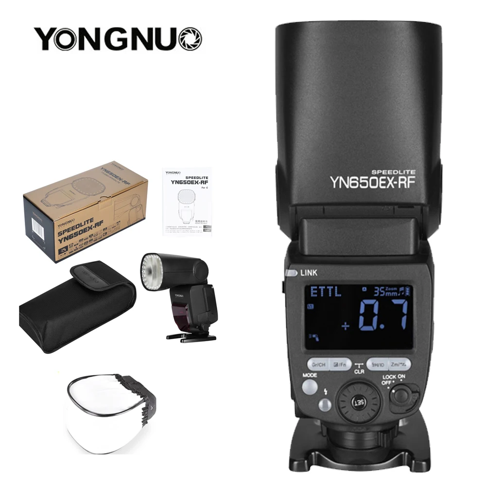 Yongnuo YN650EX-RF Bežična Bljeskalica Speedlite s Okruglom Glavom s Okidač kontroler Odašiljača GN60 TTL HSS Master Slave za Canon