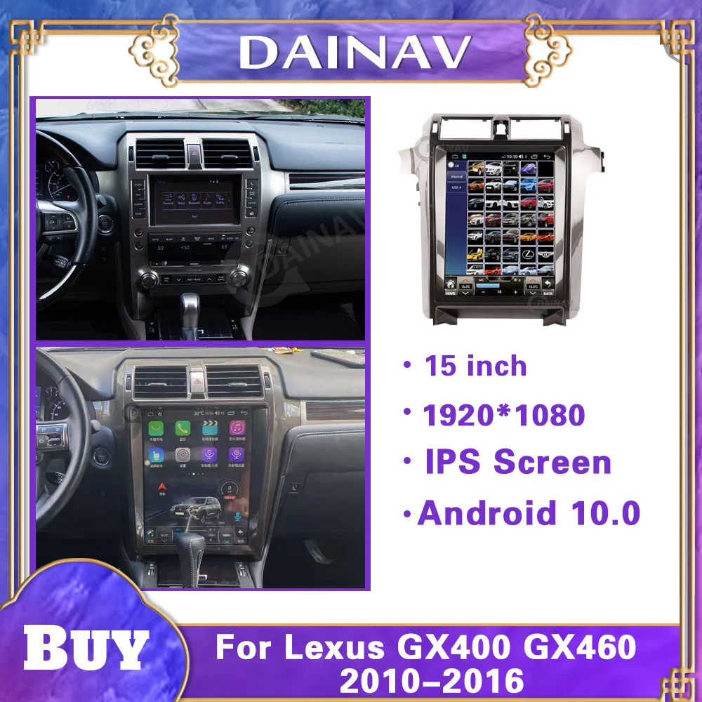 Andriod Za lexus GX460 2010-2016 vertikalni zaslon osjetljiv na dodir GPS auto Auto Radio media player auto video audio player glavna jedinica