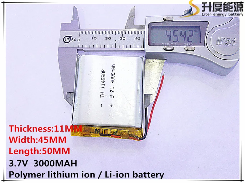li-po 3,7 U litij-polimer baterija od 3000 mah 114550 mobilni napajanje tableta GPS navigator