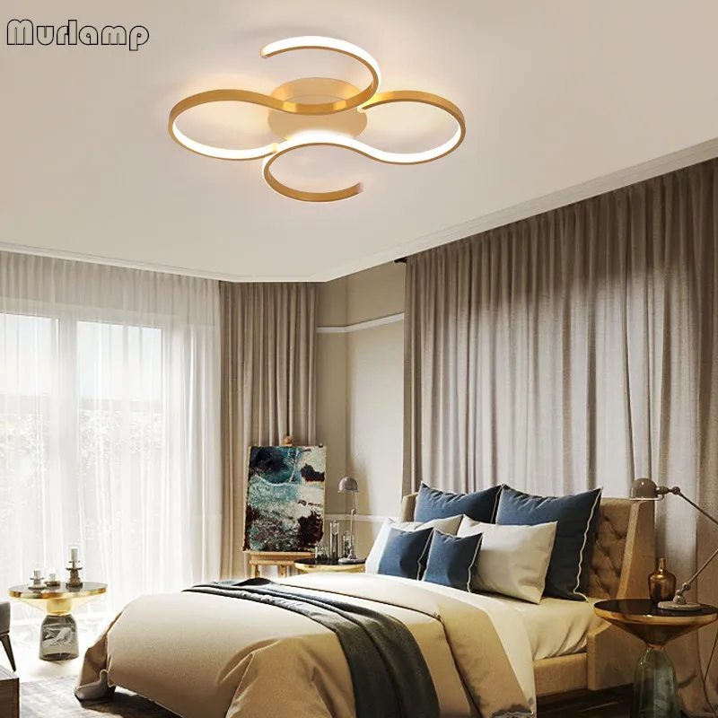 Moderan stil dnevni boravak spavaća soba zlatni s-oblika galvanske brušeni led stropna svjetiljka dječje osobnosti led stropna svjetiljka