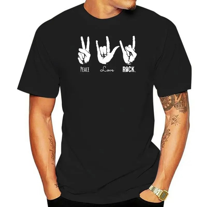 T-shirt Peace Love Rock, Obične Pamučne Majice Kratkih Rukava, 100% Pamuk, Ljetna Majica Kratkih Rukava, Klasične Majice, t-Shirt