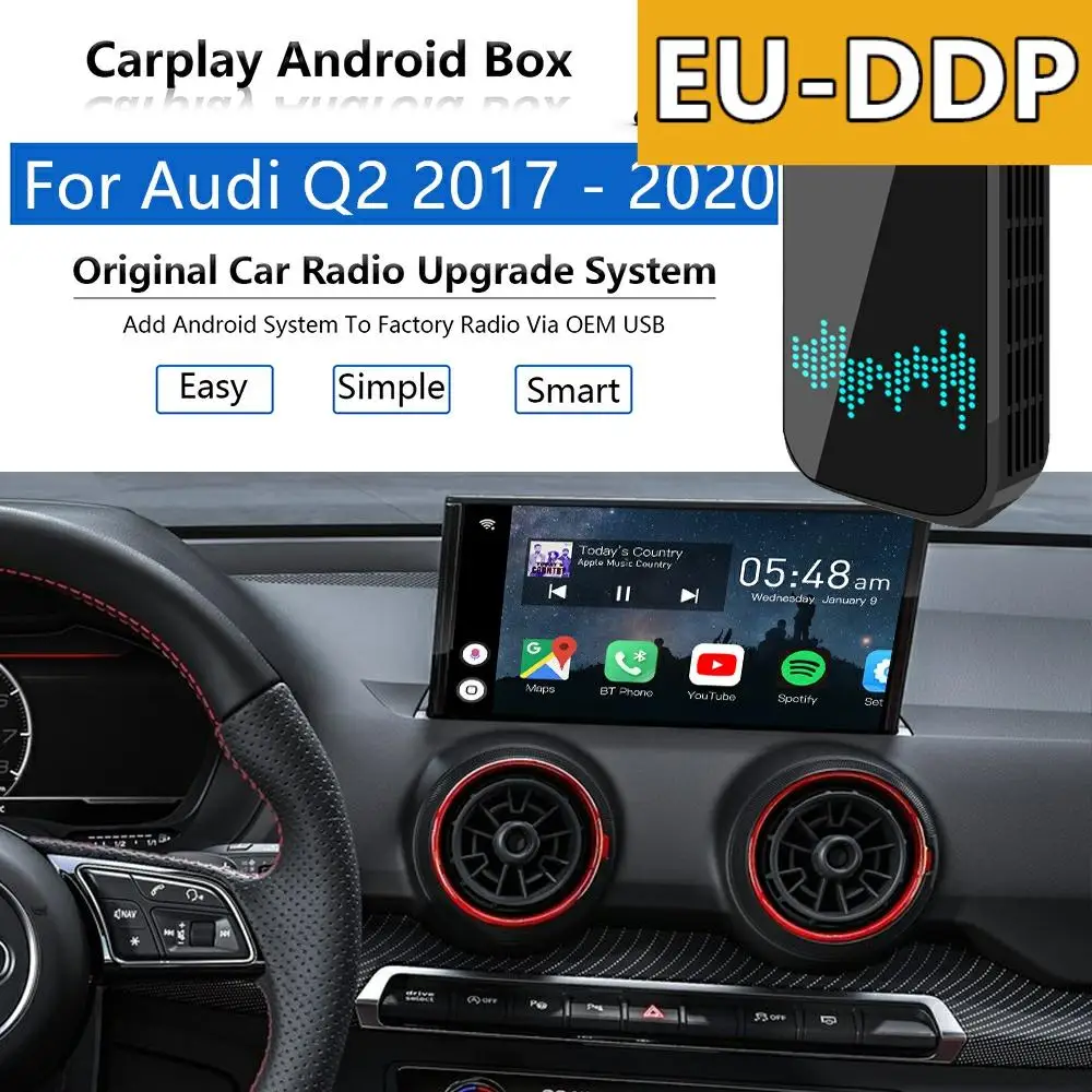 Radio Carplay update na Android Auto Audio Za Audi Q2 2017-2021 USB Apple Bežične AI Box Auto Media Player Slr Link