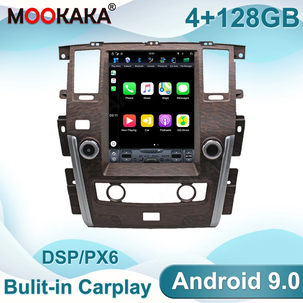 4 + 128 GB Android 9,0 PX6 GPS Navigacija Za Nissan Patrol 2010-2018 Auto Radio Stereo Multimedijski Uređaj Multimedijski Player Zaslon Osjetljiv na dodir