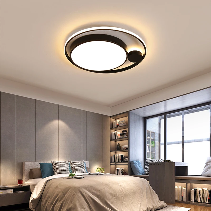 Europski stil spavaća soba led stropna svjetiljka okrugla dnevni boravak lampe rasvjeta kuhinje prolaz crnci bulbs izravne prodaje