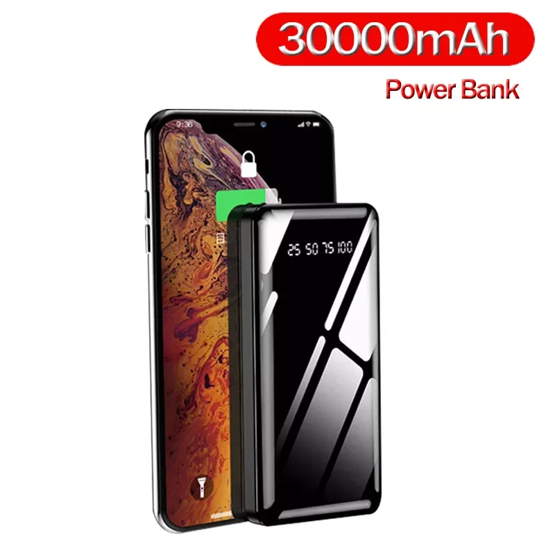 30000 mah power bank prijenosni punjač vanjska baterija za iPhone i Android USB C power bank 30000 mah power bank Повербанк
