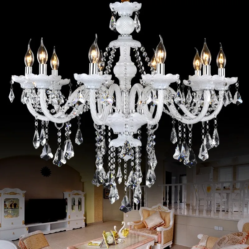 Staklena Kristalnim Lusterima Bijele Moderni Lusteri Stropni Flush-Mount Osvjetljenje Blagovaonica Lampe Dekoracije za Dom
