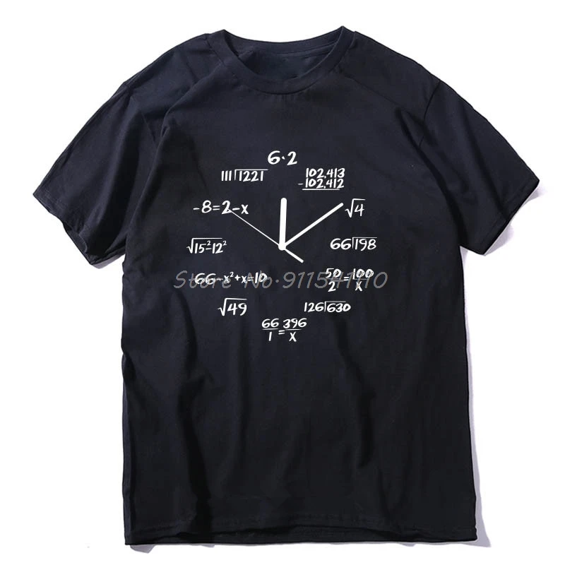 COOLMIND 100% pamuk matematičke sat print zabavna muške casual majica kratkih rukava i okruglog izreza muška majica je cool ljetna majica muška majica