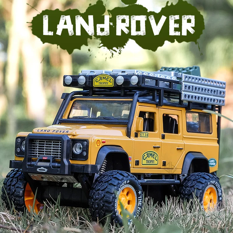 1:28 Land Rover Camel Defender Rafting Литая Pod Pritiskom Model Igračka Automobila Otklopni Zvučna Lagana Metalna Tehnika Za Dječju Kolekciju Poklona