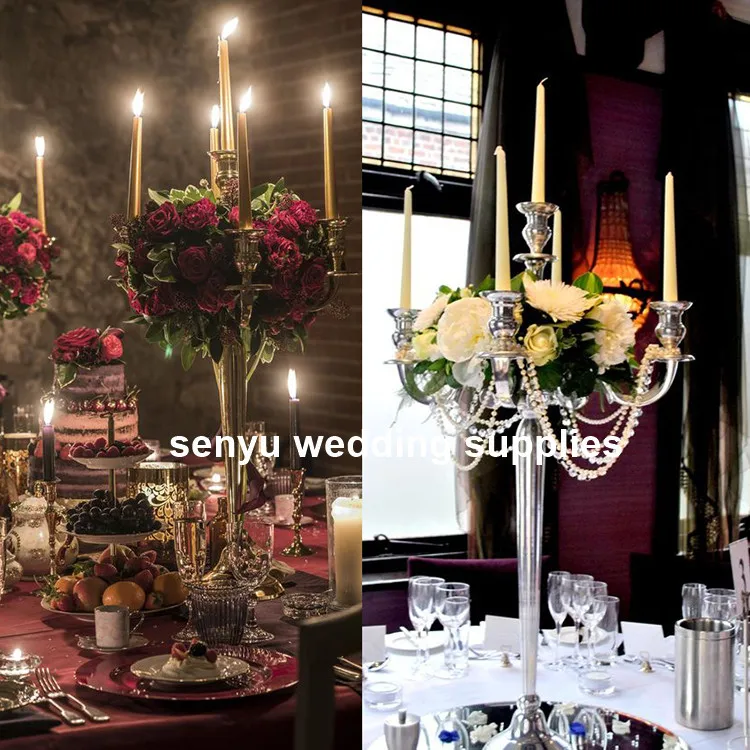 Svadbeni stol bijeli svijećnjak stalak za cvijeće centralne elemente za dekoraciju vjenčanja umjetno cvijeće dekoracija stola senyu0400