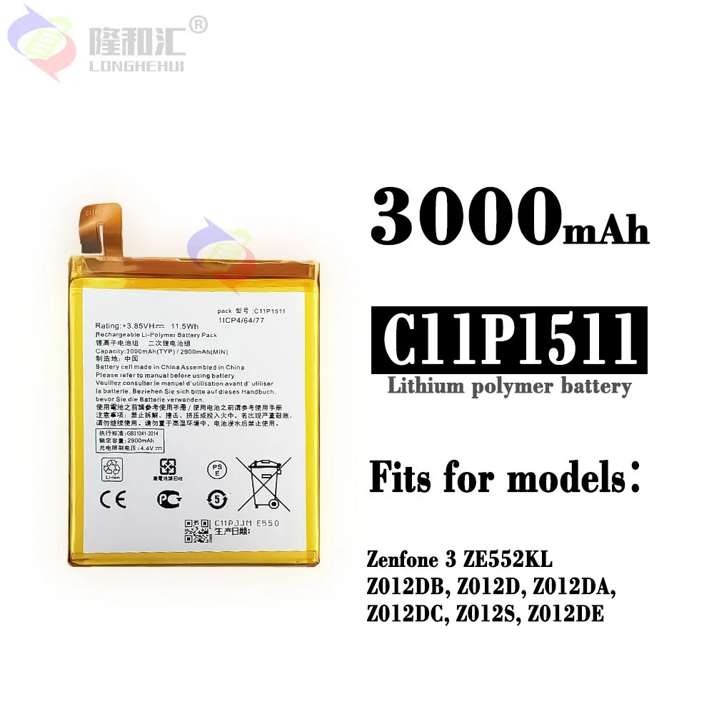 Original Bateriju velikog Kapaciteta ASUS C11P1511 Za ASUS Zenfone3 Ze552kl Z012da Z012de 2900 mah Savijanja linije