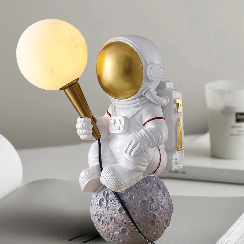 Dječja soba lampe astronaut kreativni kozmonaut mjesec dječak soba lampa minimalistički skandinavski spavaća soba noćna lampa