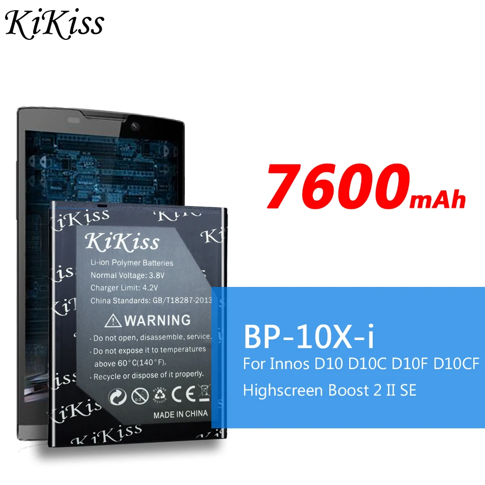 7600 mah Novu bateriju BP-10X-i za Highscreen Poticaj 2 II 3,8 SE U Litij-ionske Baterije Za smart mobilnog telefona Innos D10 D10C D10F D10CF