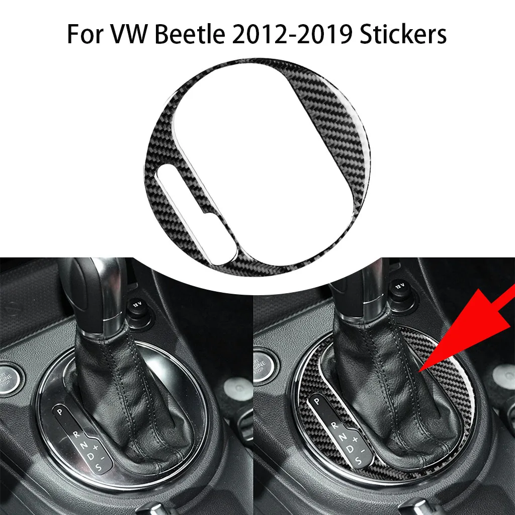 Auto unutarnja ploča mjenjač od karbonskih vlakana, unutrašnjost okvira, pogodan za naljepnice VW Buba 2012-2019