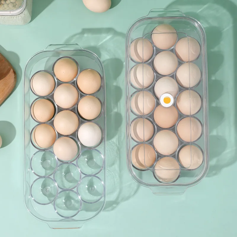 Kutija za skladištenje jaja u Hladnjaku, 16 Odjeljaka, Stalak za skladištenje jaja, alat za grid jaja, može preklapaju sa poklopcem kutija za jaja