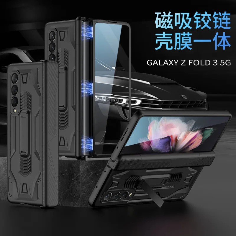 Sprijeda se nalazi film od kaljenog stakla, jednostavan magnetski nosač za pričvršćivanje Postolja za Samsung Galaxy Z Fold 3 Case Case F9260