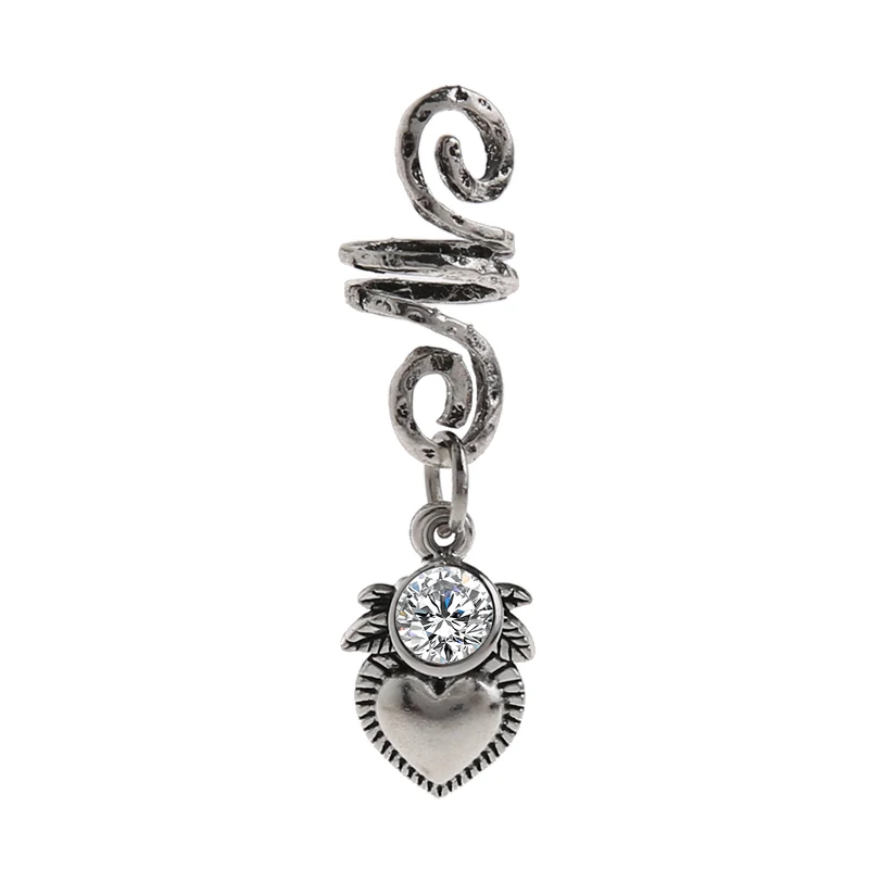 1pc Viking Spiralni Perle za Kosu s Cvjetnim Privjesci za Kose, Pljuju za Bradu Perle za Kosu Kubni Cirkon-Serija