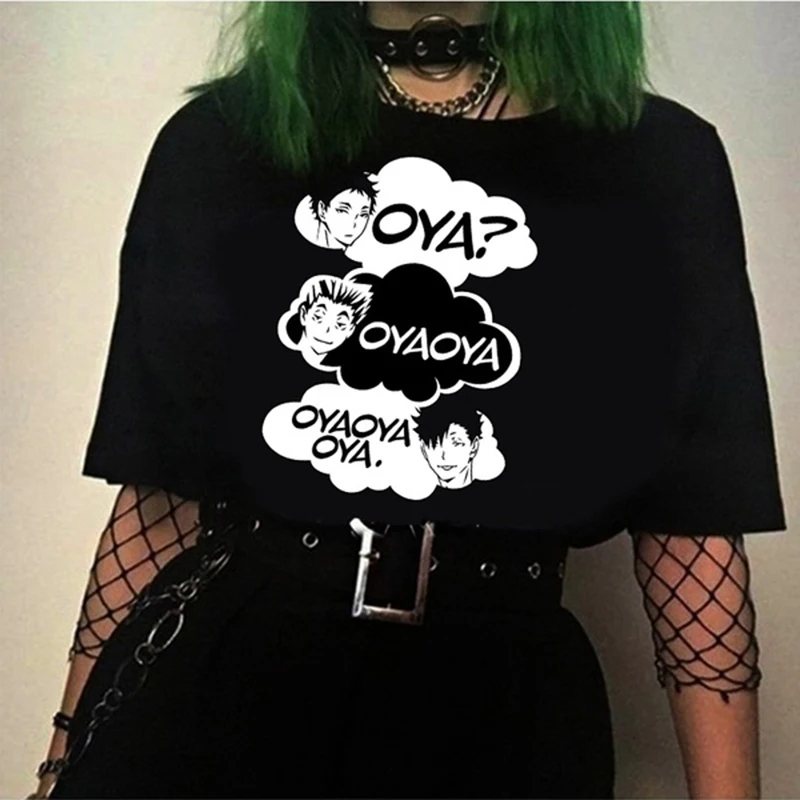 Oya Oya Oya Haikyuu t-Shirt ženska Anime Kratkih Rukava Harajuku Moda Majica u stilu hip-hop Unisex Majice t-shirt camiseta tee