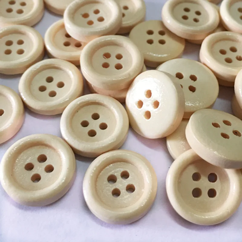 Monotono okrugli gumb visoke kvalitete s četiri otvora i drveni buckle DIY pribor za odjeću odjeća odjeća gumb
