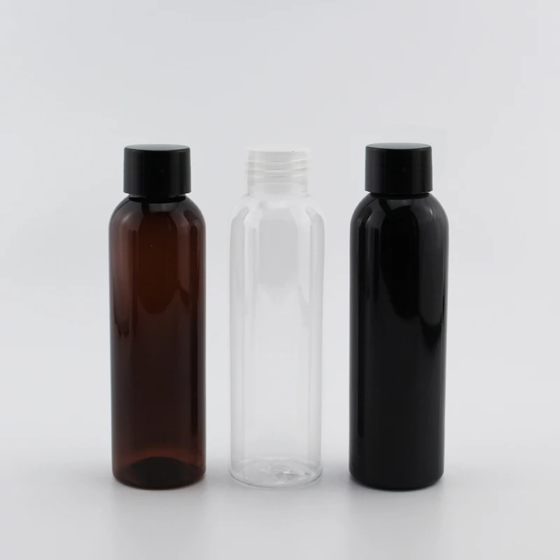 Veleprodaja 50шт 120 ml Plastični Prazna crno-smeđa boca šampona plastične boce za tuširanje s navojnim poklopcem Prazan kontejner za kozmetiku za putovanja