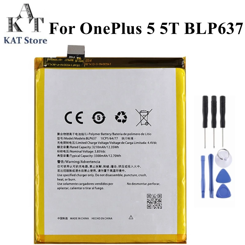 Mobilni telefon Batteria Za Oneplus 5 5T Jedan Plus 1 + 5 T 5 3300 mah Li-ion Baterija BLP637 Rezervni Dijelovi Za Zamjenu