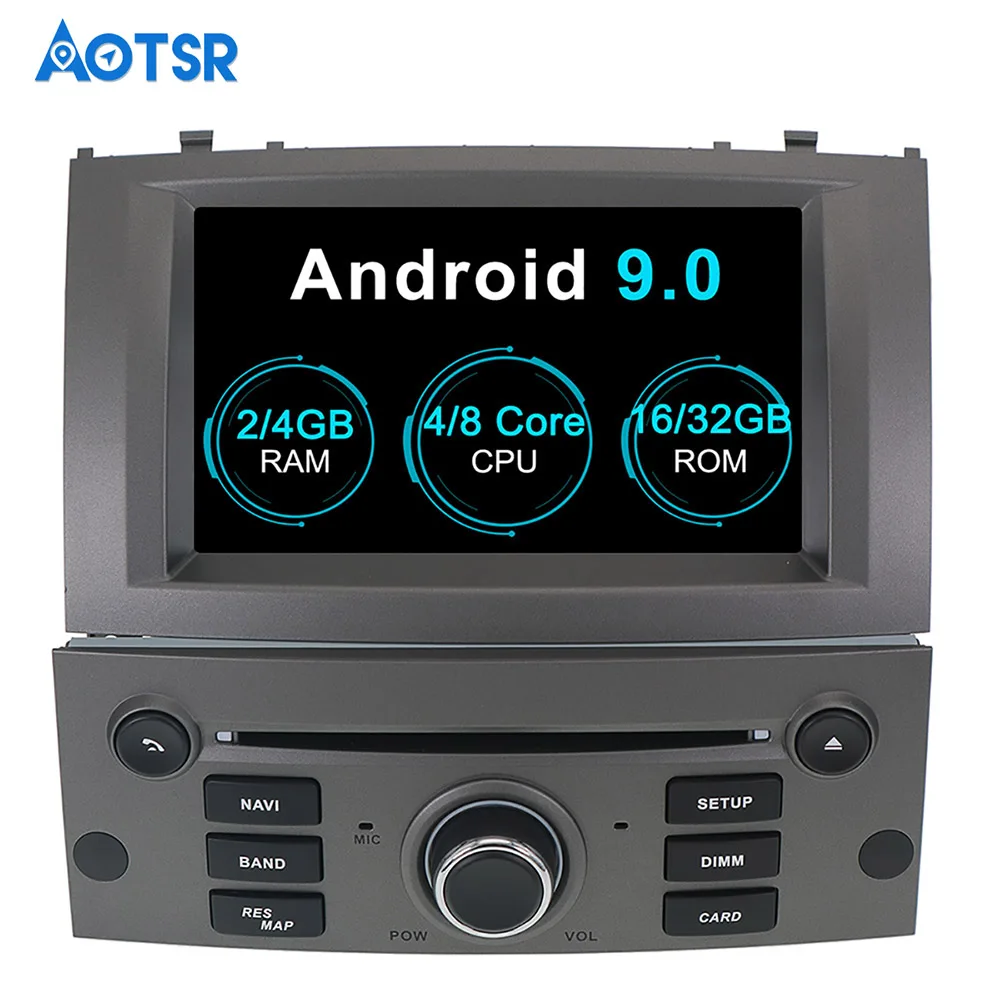 AOTSR 1 Din Android 9,0 Auto Radio Za Peugeot 407 aktivnosti iz 2004-2010 Auto Media Player Auto Stereo Audio GPS Navigacija auto DVD Video