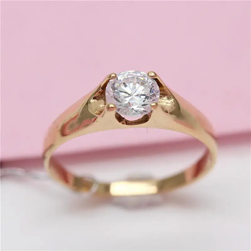 Čisto ruski prsten od ljubičaste zlata 585 uzorka, инкрустированное цирконием, jednostavno europski modni donje prsten s premazom 14K, luksuzno klasični fin