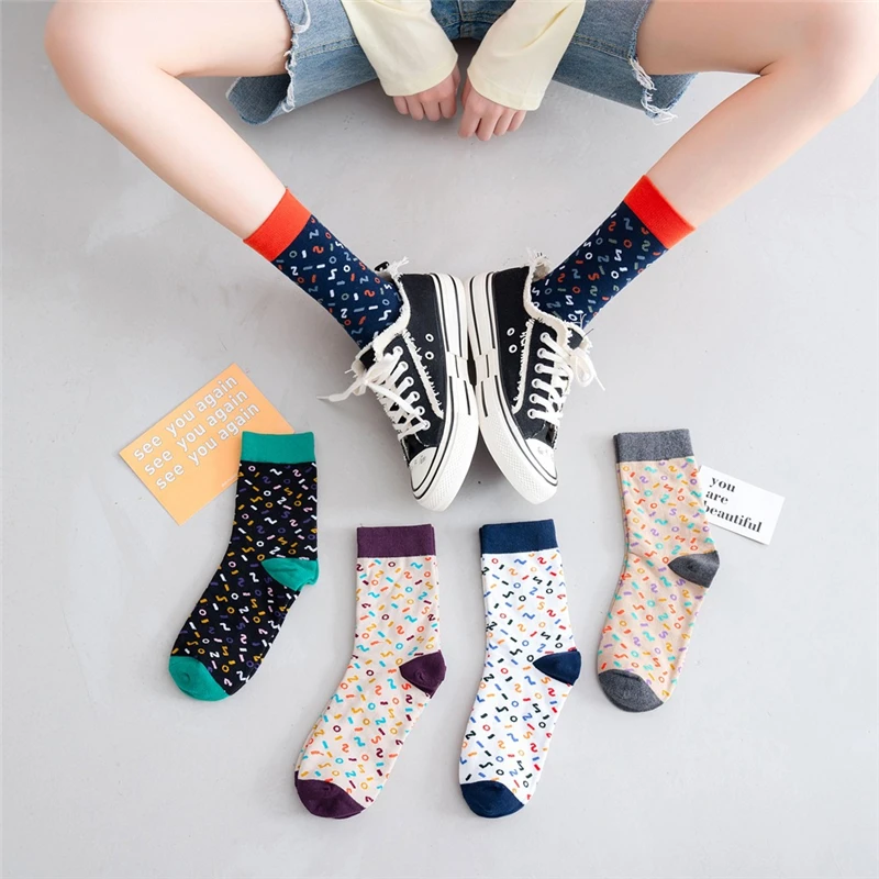 Japanski Digitalni Pamučne Ženske Čarape s midi-cijev, Korejski Modni Žakard Književne Umjetničke i Sportske Modne Čarape Sox