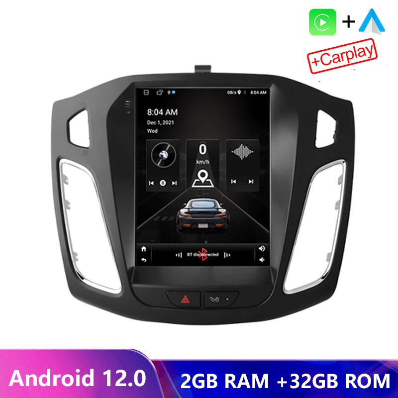 Auto-radio Multimedija Android 12 Player Za Ford Focus 3 Mk3 2011-2019 Za Tesla Stil prikaz Navigacije 2 din GPS 2din Video 4G
