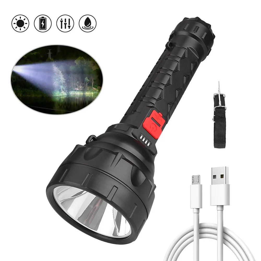 LED Radna Svjetiljka Vanjski Kamp Svjetlo Vodootporan Baklja Žarulja 3 Način rada USB-Punjiva Lampa s Remenom Linternas
