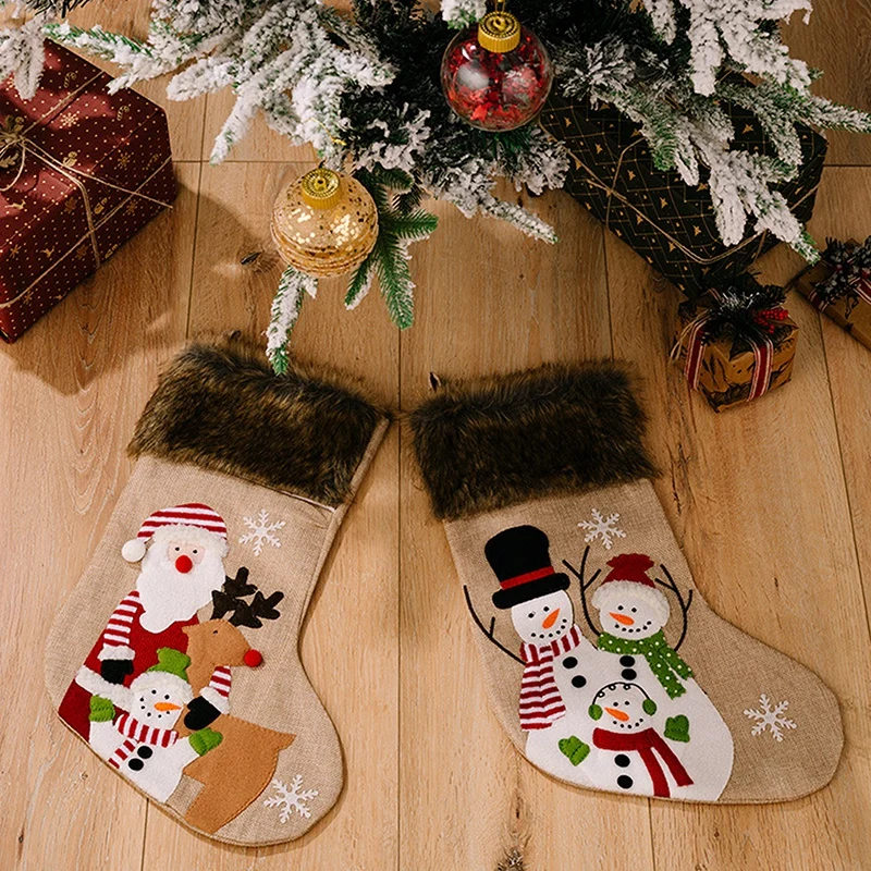Slatka Božić Čarape Božićno Drvce Dekor Candy Poklon Paket Snjegović Djed Mraz Sjeverni Medvjed Print Kućni Čarape Navidad Božićni Poklon
