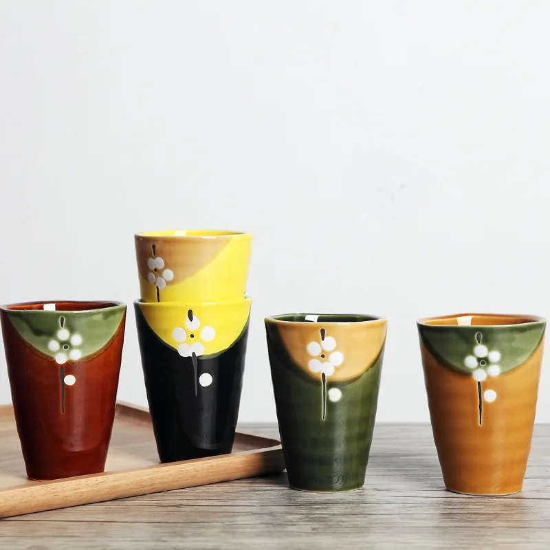 Japanski cvijet Bubalo ručne Par Trešnje boja Keramičkih šalica Neka Vrijeme usporiti Uživajte u šalici čaja Opustite se i uživajte u životu