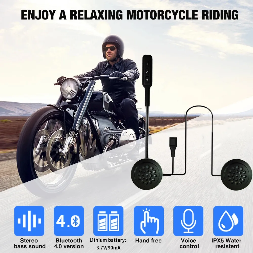 BT8 Мотоциклетная Slušalice Stereo Bluetooth Kaciga Slušalice su Bežične Slušalice za telefoniranje bez korištenja ruku Glazbeni Player Za Motociklist