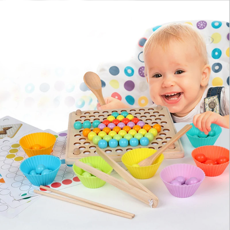 Dječje Igračke Montessori Drvene Igračke Ruke Trening Mozga Isječak Perle Zagonetka Odbora Matematička Igra Dječji Rane Razvojne Igračke Za Djecu