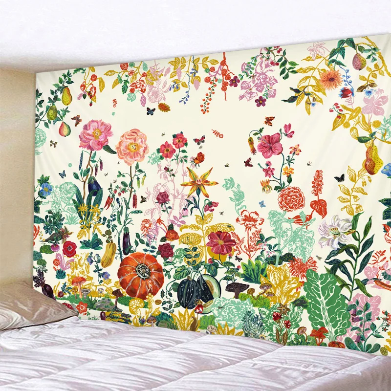 Krajolik tapiserija s cvijećem i pticama, kućni zid пляжное ručnik, yoga mat, zavjese, tepih, богемное ukras u stilu hipi, 6 veličina