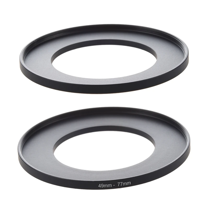 2 kom. Crni filter za objektiv kamere, step-up adapter ring, 1 kom 49 mm 72 mm i 1 kom 49 mm 77 mm