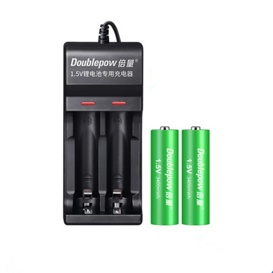 2 kom. veliki kapacitet 1,5 v AA 3400 МВтч punjiva baterija dc napon brzo punjenje litij baterija + 2 USB utora pametna punjač