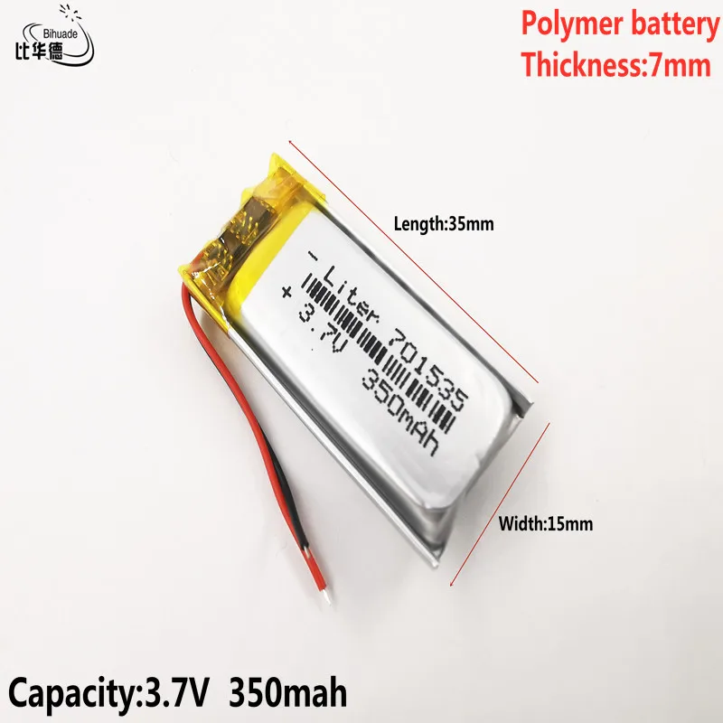 Litarski energy baterija Dobre kvalitete 3,7 U, 350 mah, 701535 Polymer li-ion/Li-ion baterija za IGRAČKE, POWER BANK, GPS, mp3, mp4