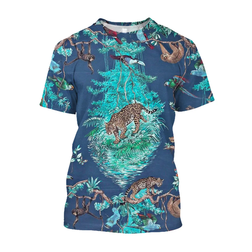Jumeast 3D Majice sa po cijeloj površini Tigar iz crtića Y2K, Modni majice s likom Šume, Kawai, Estetski Top 2000-ih, Omladinska Odjeća, t-Shirt
