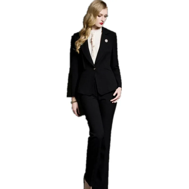 Ženske Брючные Kostime u zapadnom stilu, crna jakna + hlače visoke klase na red, OL, profesionalne ženske kostime iz haute couture