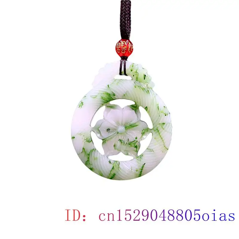 Žad Šestokutno Cvijet Privjesak Nakit Je Moda Dvostrani Klesanog Šarm Zelena Bijela Pokloni Ogrlicu Amulet Prirodni Jadeit