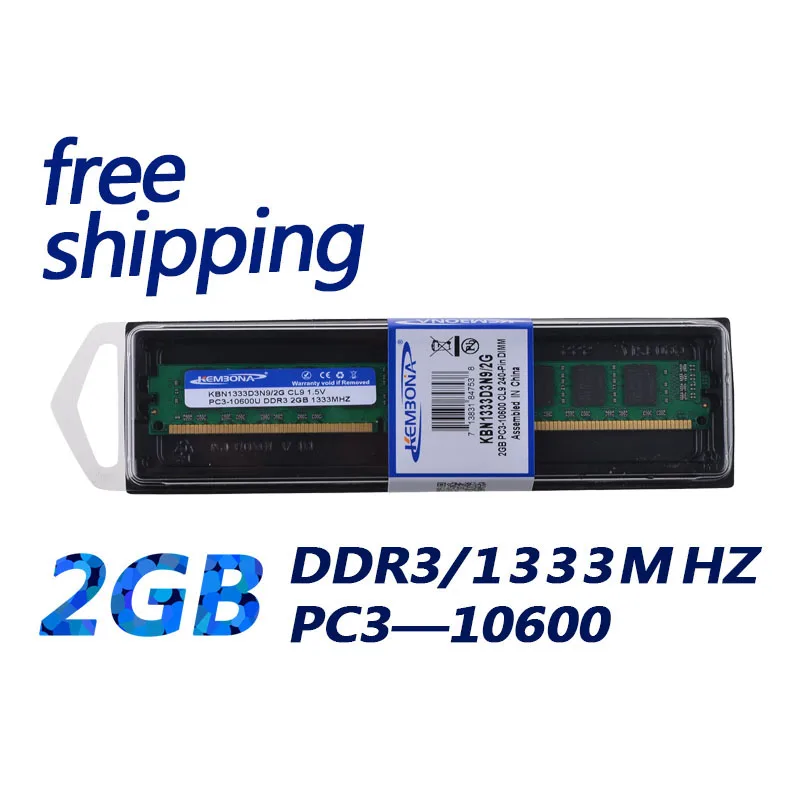 KEMBONA Dobra cijena PC RAM MEMORIJA DDR3 2 GB DDR3 2G RAM MEMORIJA 1333 Mhz 8 bita PC-Niske Gustoće Besplatna Dostava